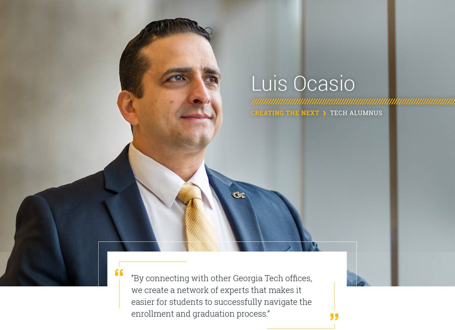 A portrait of Luis Ocasio contemplating something off-camera