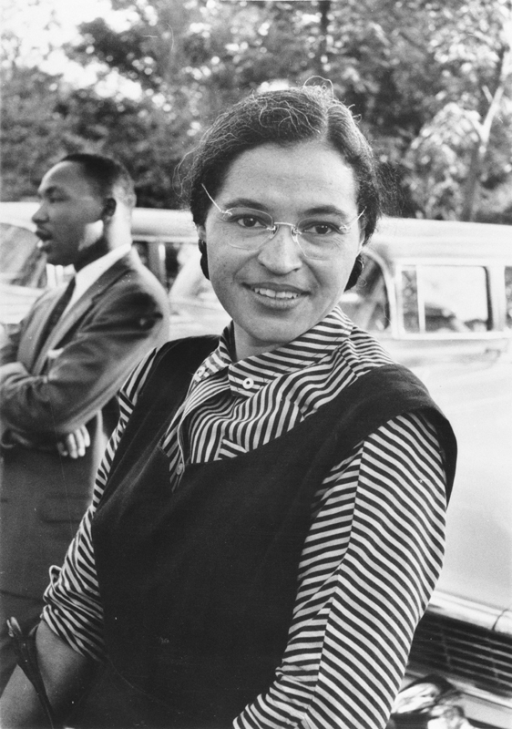 Historic photo of Rosa Parks with Martin Luther King, Jr.