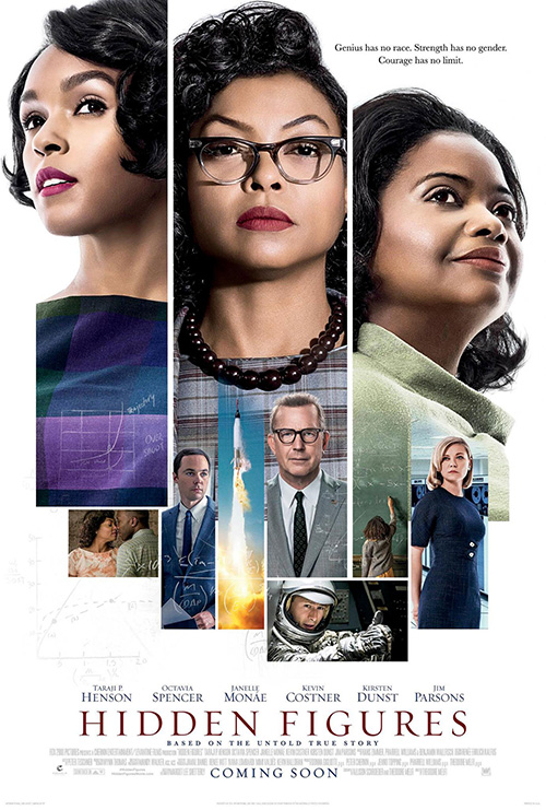 graphic montage of characters from the film Hidden Figures