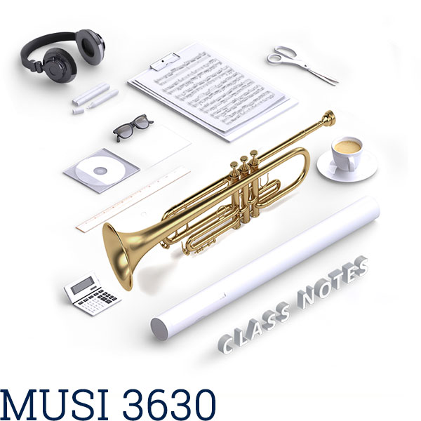 illustration - trumpet with desktop objects
