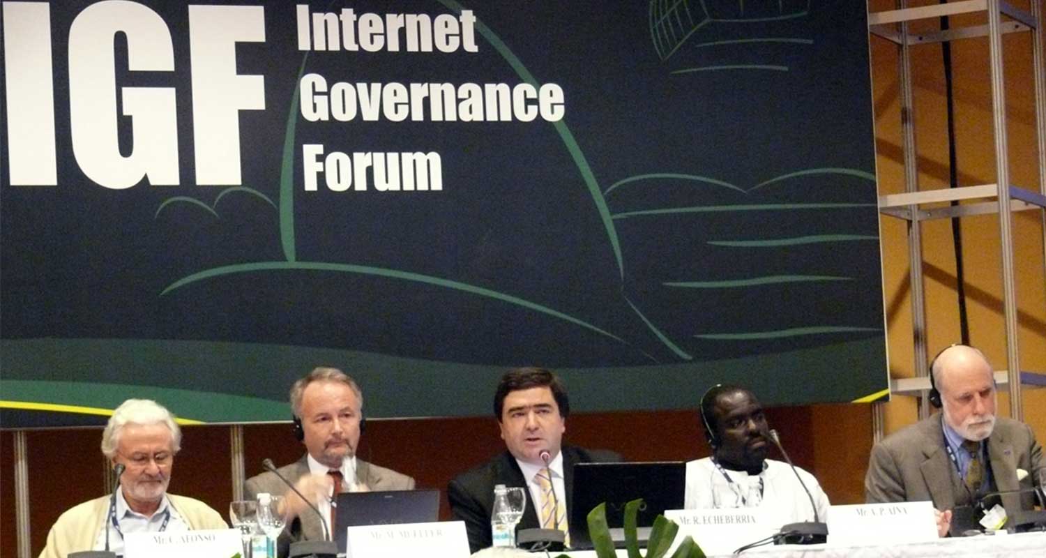 Milton Mueller at a panel hosted by the Internet Governance Forum, IGF
