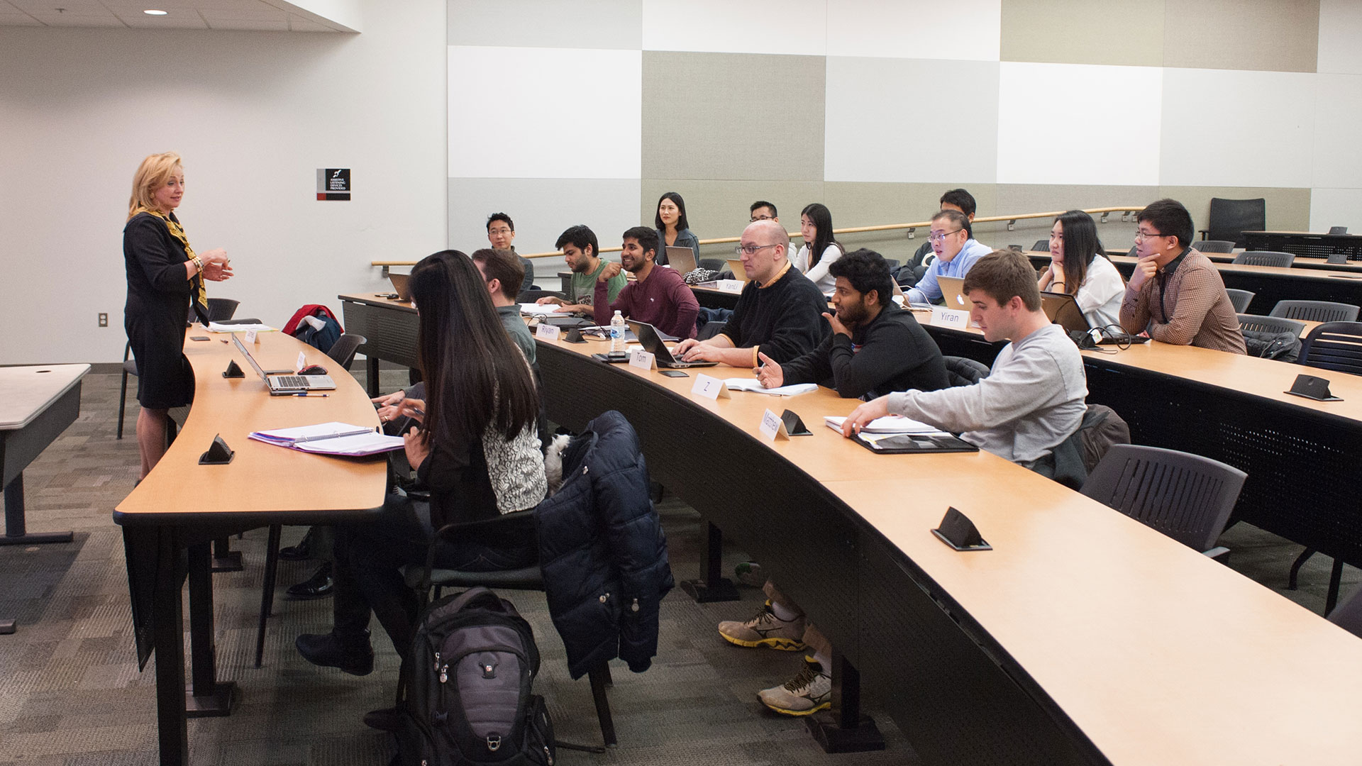 photo - Deborah Phillips and students in class