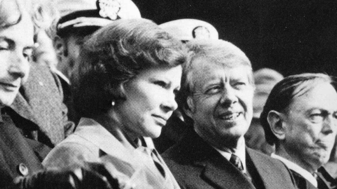 1979 - First Lady Rosalynn Carter and President Jimmy Carter with Georgia Tech President Joseph M. Pettit. Source: Georgia Tech Library.