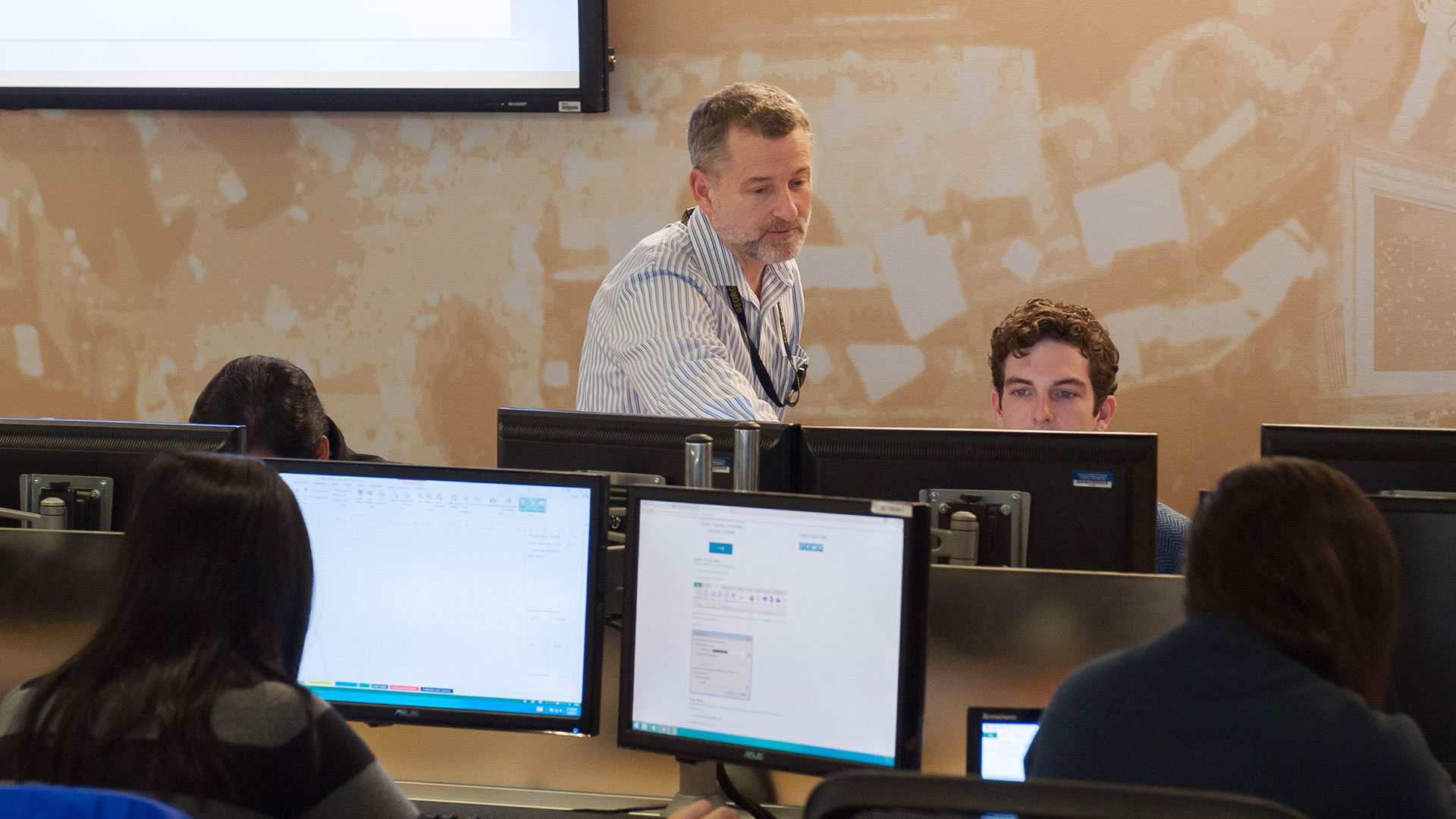 photo - Michael Smith and students in class