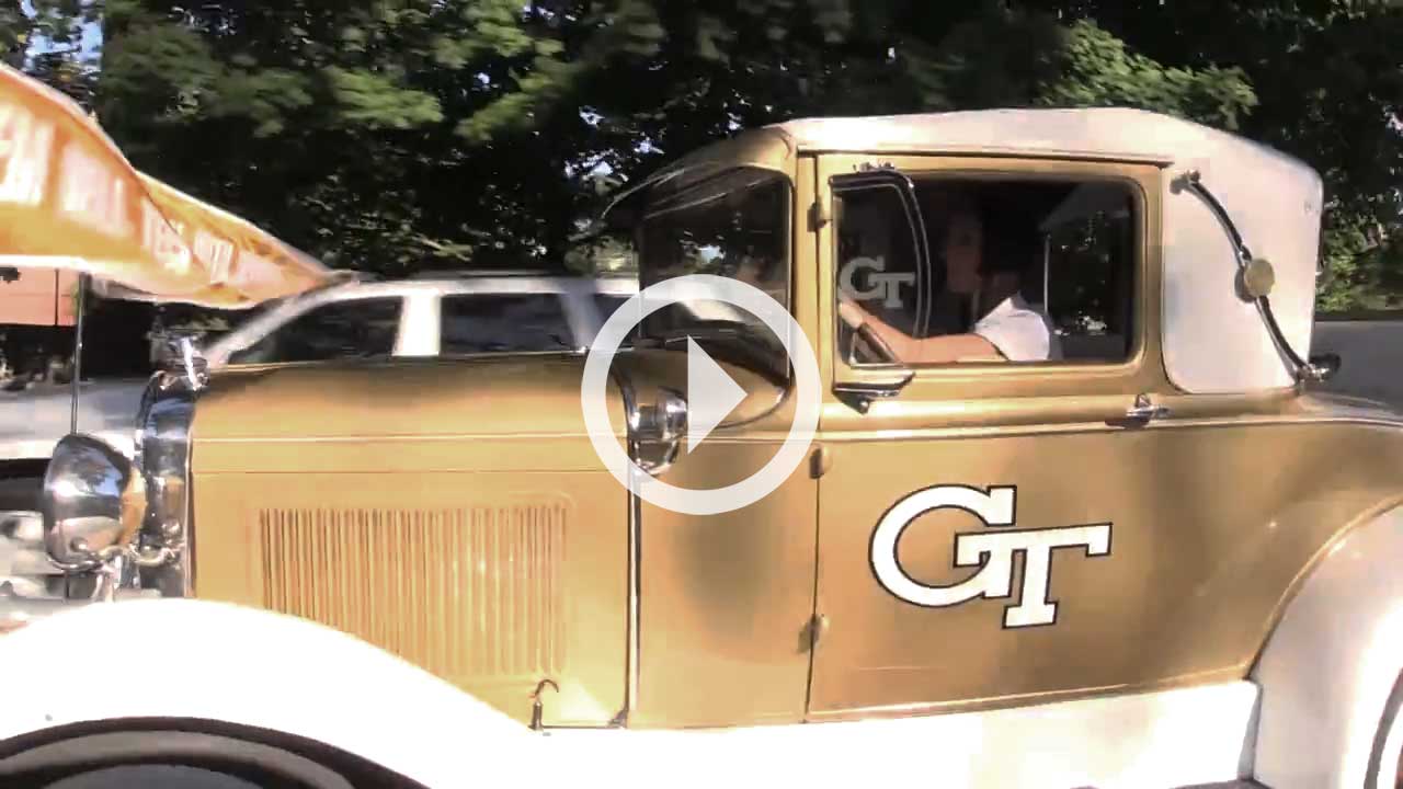 Video - click to play - Ramblin' Wreck driver Hillary Degenkolb