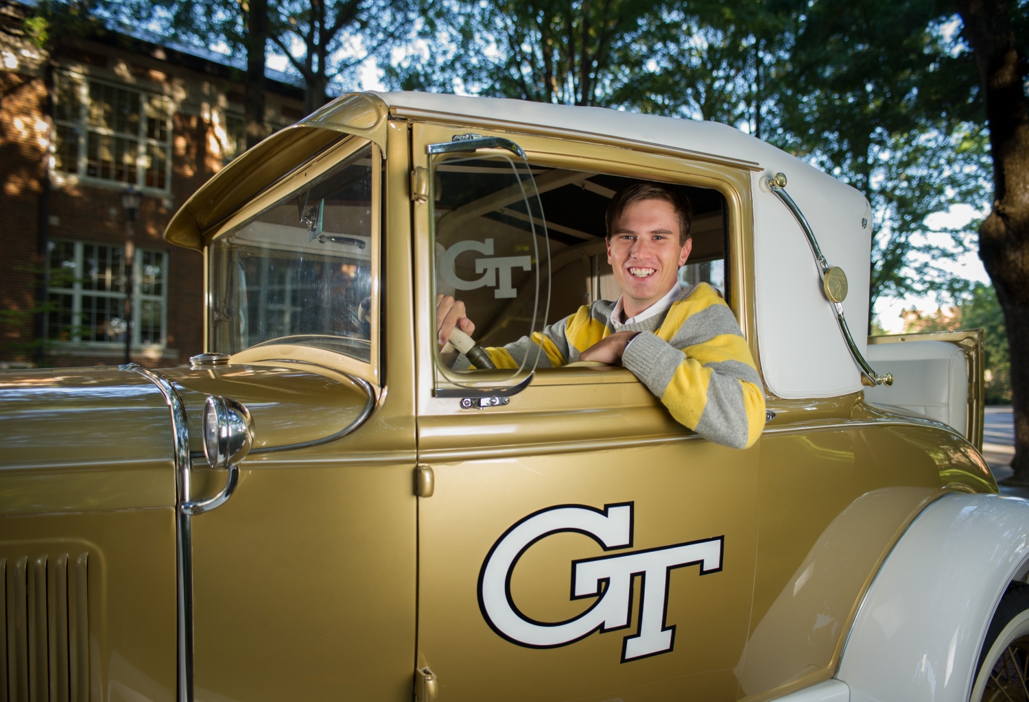 Barrett Ahlers is the current driver of the Ramblin' Wreck