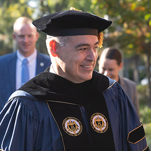 president cabrera walks to the investiture ceremony