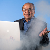 ashok goel with a laptop