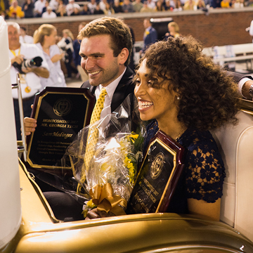 Sam Medinger and Renee Copeland are named Mr. and Ms. Georgia Tech for 2017.