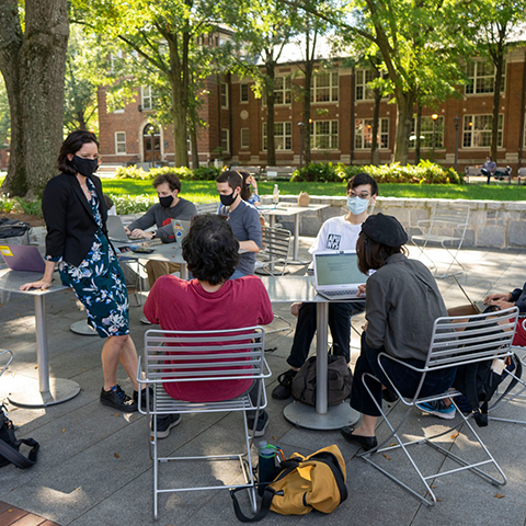 students enjoy class outside