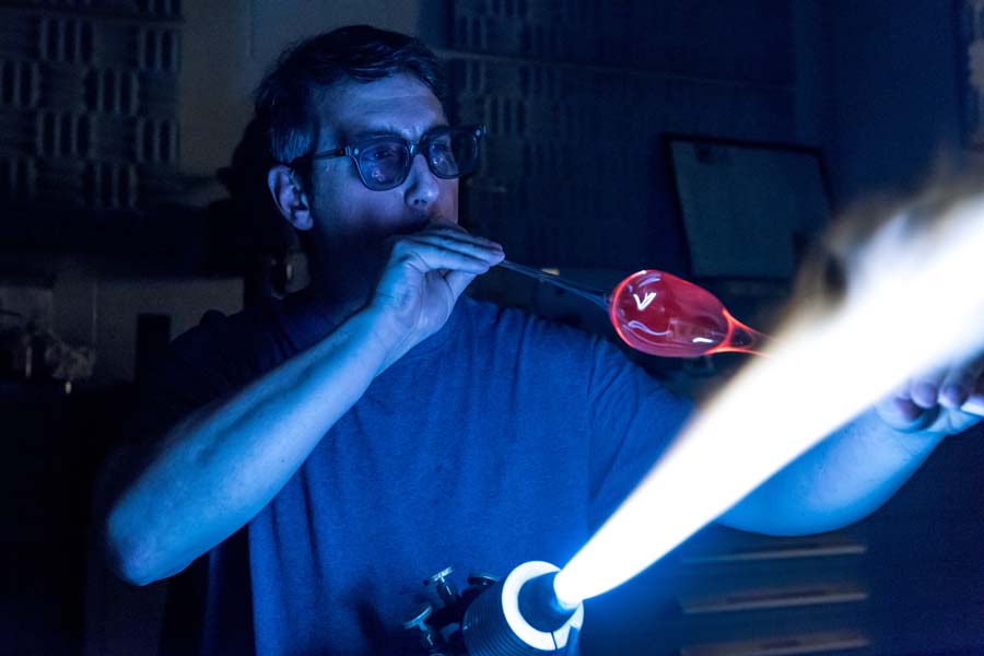 The Glassblowing Shop has one scientific glassblower, Brian Markowicz, who is available for consultation on the design, construction, modification, and repair of vitreous scientific equipment.