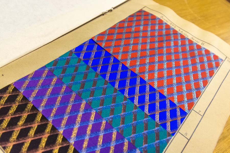 This is a sample book of decorative papers manufactured by a German company in 1928.