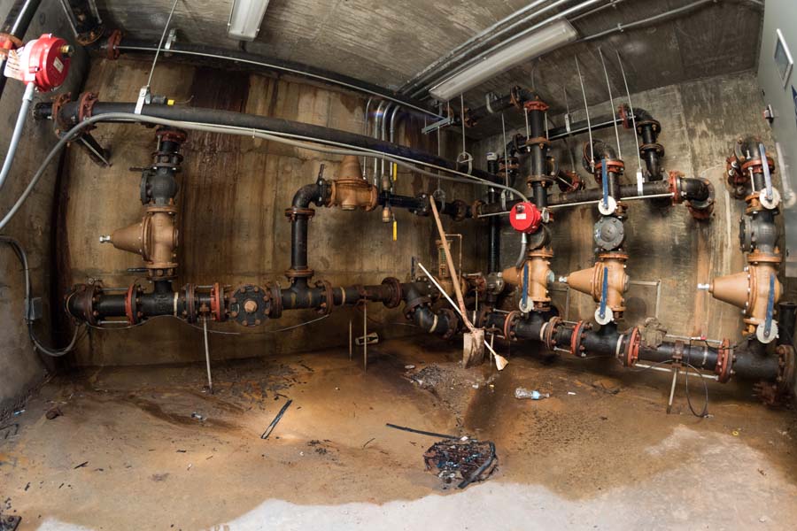 This monitoring station, also under Tech Green, allows Facilities staff to inspect the cistern without going into it. Inspections include gathering and removing debris from the vault.