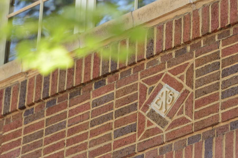 “GST,” for Georgia School of Technology, is on the wall of the John Saylor Coon Building.