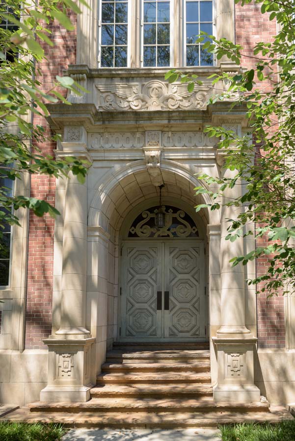 Door of the Daniel J. Guggenheim Building (facing North Avenue).