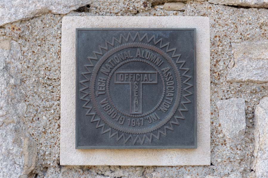 Official seal on the Alumni House.