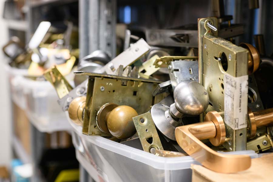 Some of these discarded locks will be used for parts; the rest will be recycled.