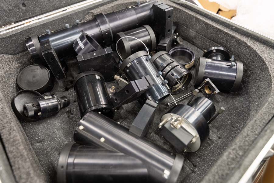 Parts of a microscope are available to be redistributed.