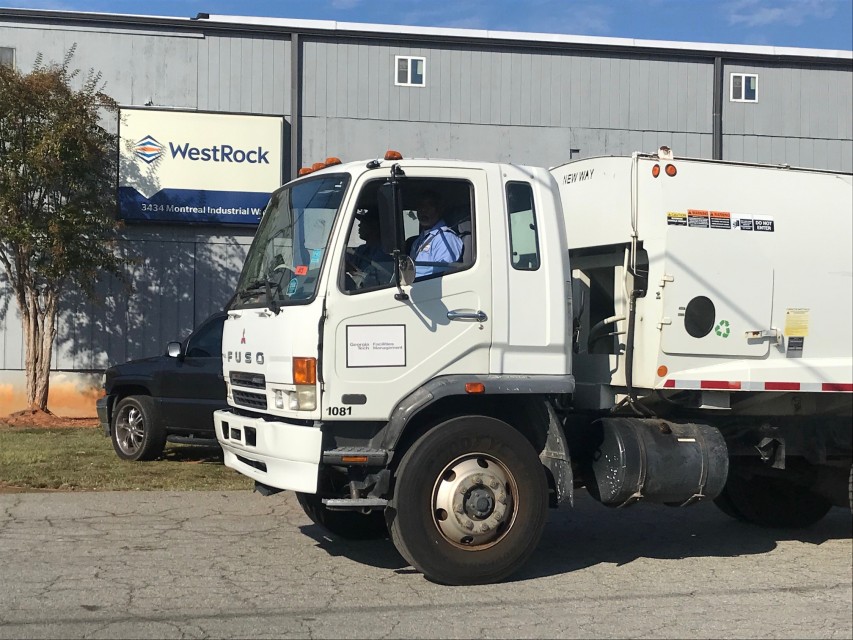The recycling crew drives paper collected on campus to WestRock, a national recycling company with a facility in Marietta, Georgia, to be recycled into new paper products. (Image courtesy of WestRock)