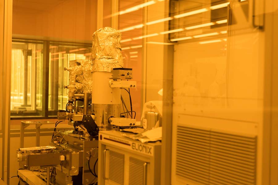 Much of the equipment in the cleanroom is custom built including this tool used for electron beam lithography. There are only about 100 of these machines in the world.