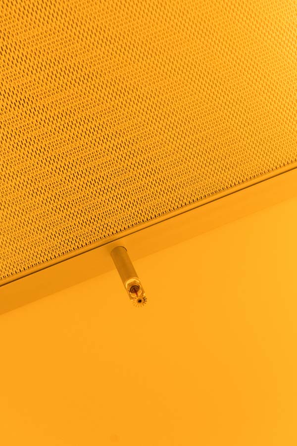 Hepa filters in the ceiling of the cleanroom help to keep the space dust-free.