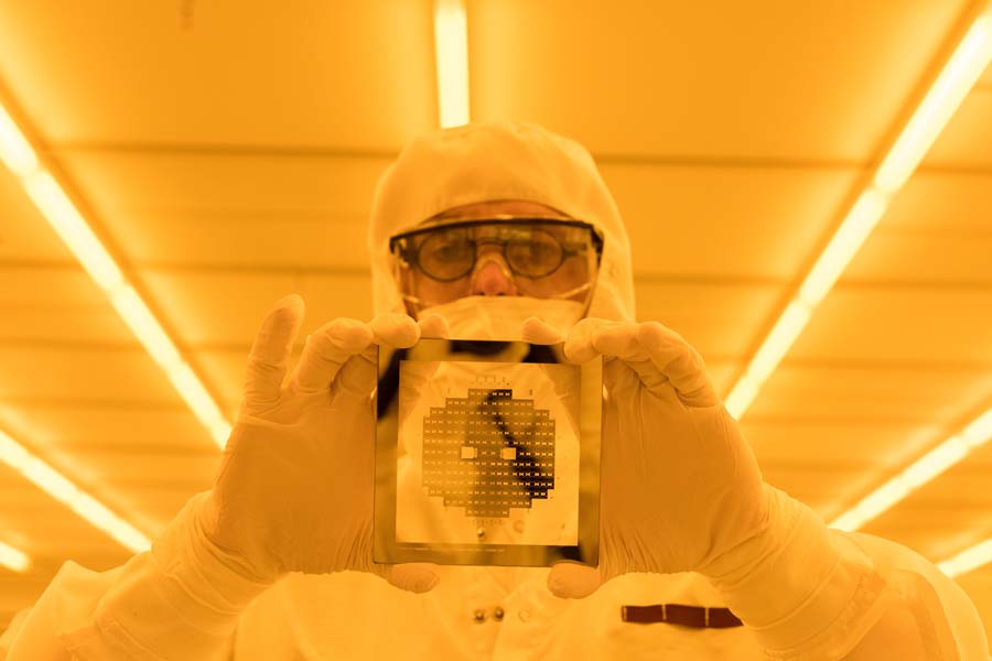 Devin Brown, senior research engineer, works on the fabrication of high-resolution photo masks.