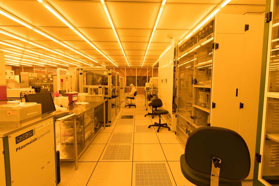 The Marcus Nanotechnology Building includes 10,000 square feet of semiconductor cleanroom space for nanoelectronic device fabrication and 5,000 square feet of biological cleanroom space.
