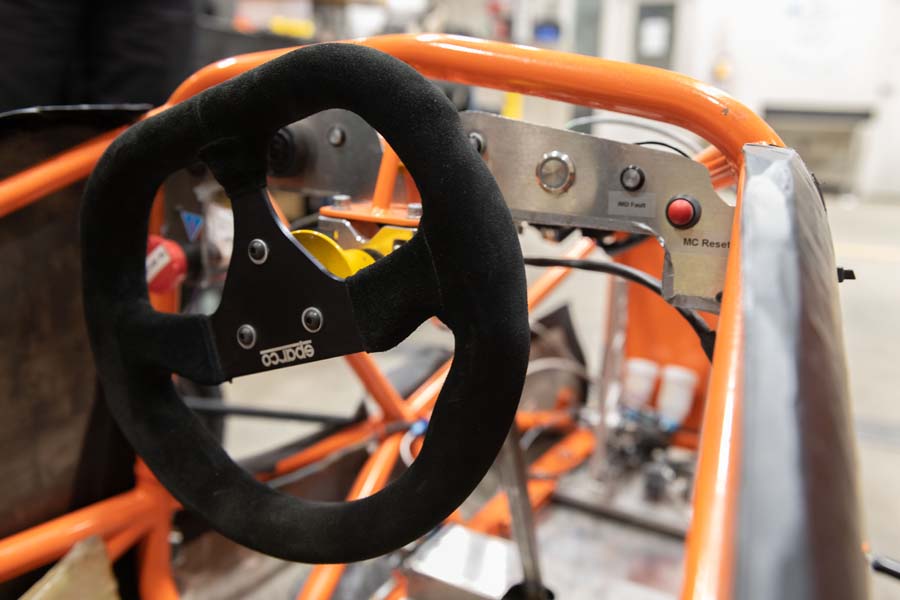 HyTech Racing is building the frame of its new pure electric 300-volt car which will compete in New Hampshire next spring.