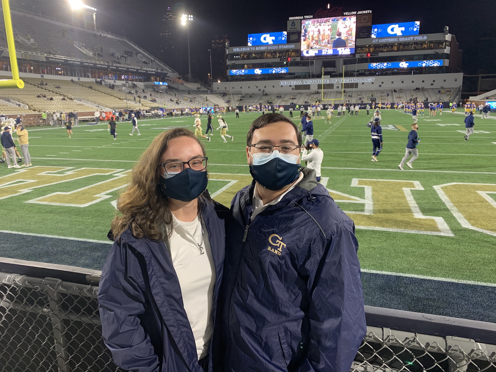 Grace Wyner is graduating with a bachelor's degree in literature, media, and communication. She is pictured at her last home football game with her boyfriend, Ben Goldenthal.