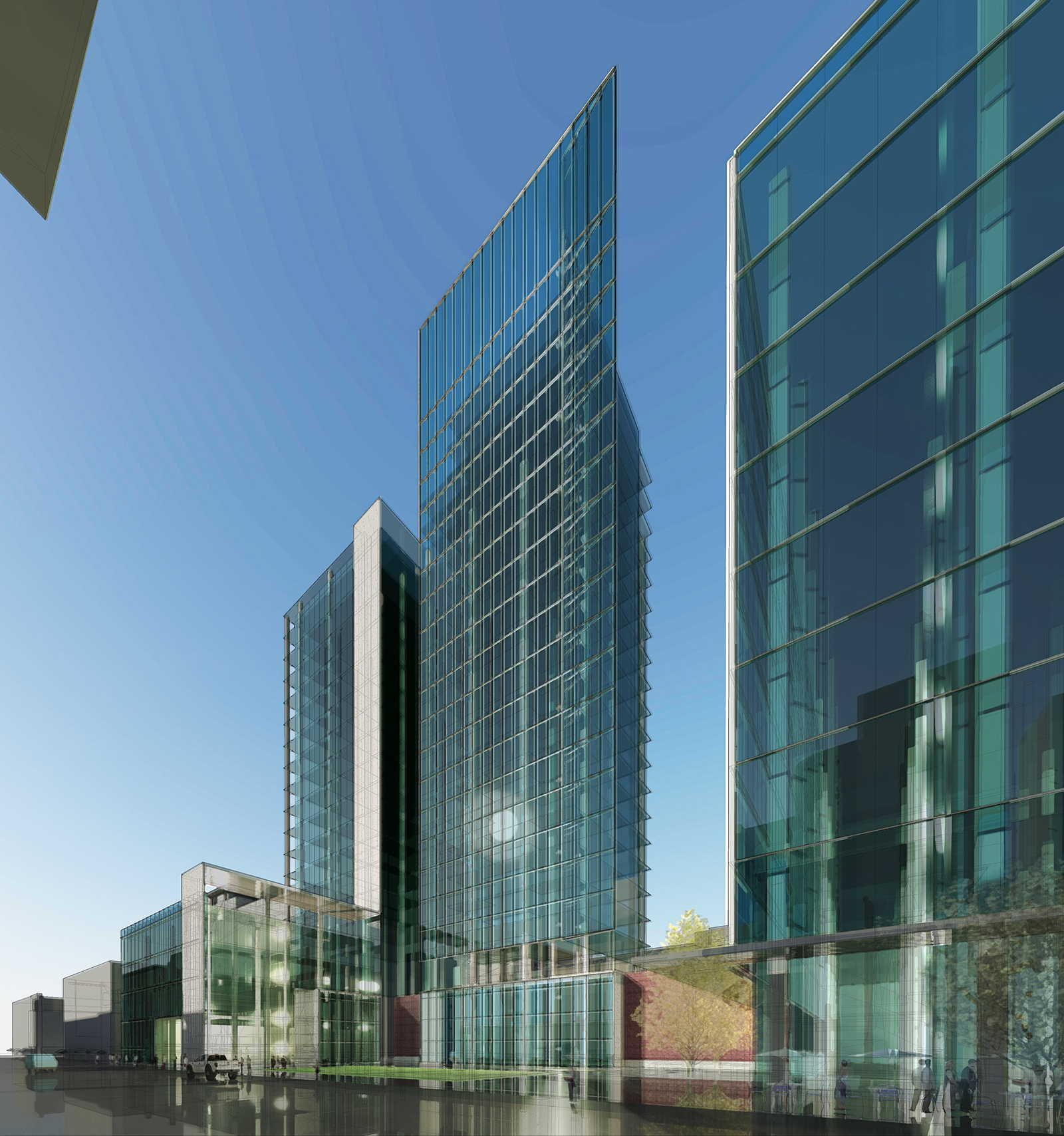 Rendering shows the view from Acuity Brands Plaza in front of the Scheller College of Business, looking west down Fifth Street. Rendering shows the view from Acuity Brands Plaza in front of the Scheller College of Business, looking west down Fifth Street.