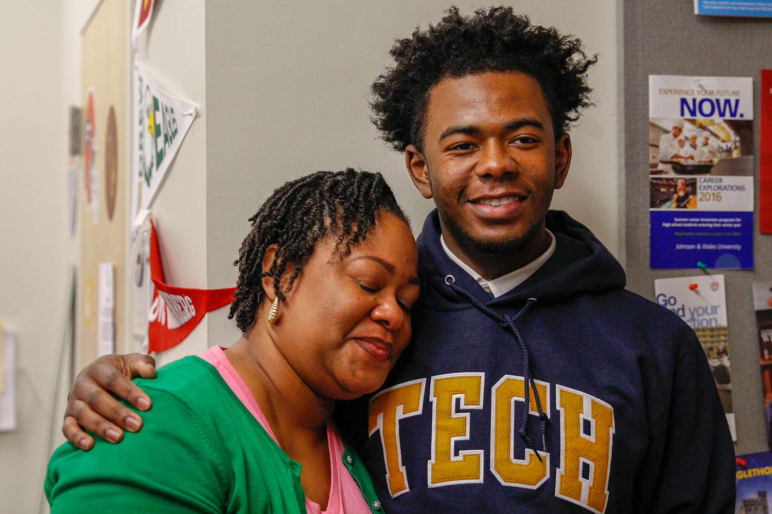 Jennifer and Chris McCrary — Chris in a new Georgia Tech sweatshirt.