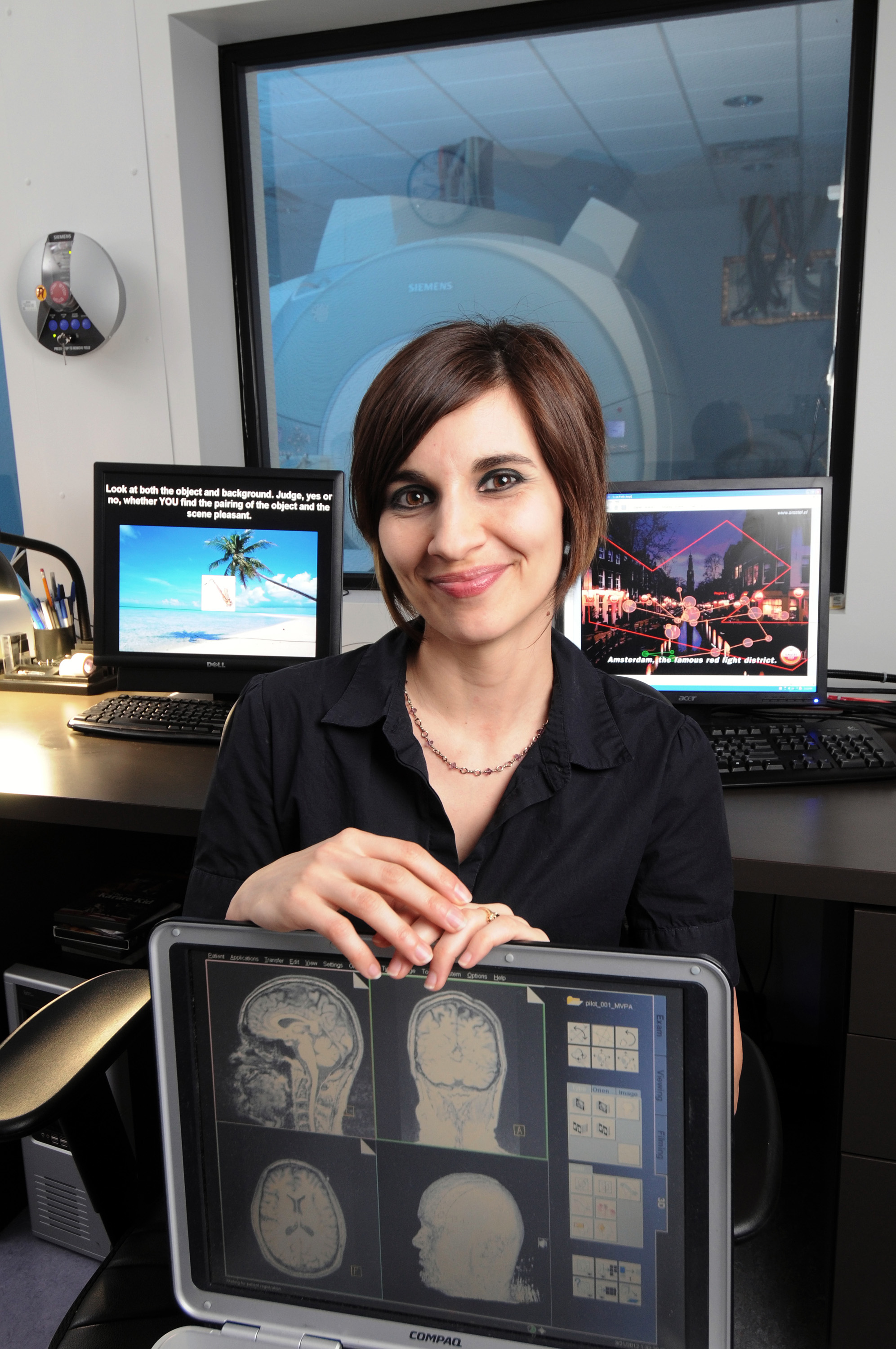 Audrey Duarte, an assistant professor in the School of Psychology, uses the functional MRI scanner at the Georgia State/Georgia Tech Center for Advanced Brain Imaging to measure activity from thousands of neurons in the brain at the same time while subjects try to retrieve episodic memories. (Georgia Tech Photo: Gary Meek) Audrey Duarte, an assistant professor in the School of Psychology, uses the functional MRI scanner at the Georgia State/Georgia Tech Center for Advanced Brain Imaging to measure activity from thousands of neurons in the brain at the same time while subjects try to retrieve episodic memories. (Georgia Tech Photo: Gary Meek)