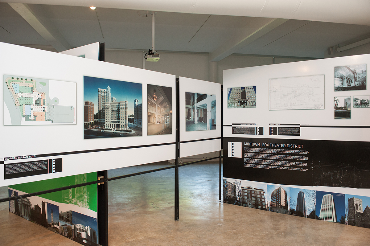 One section of The Peachtree Way exhibit highlights the Fox Theatre area, just east of campus, and the 1974 campaign forged to save the “fabulous” movie palace from demolition.