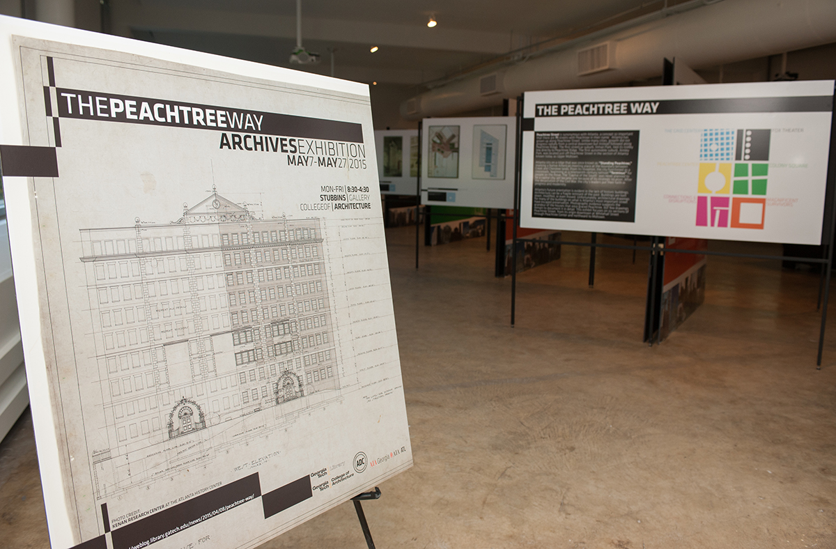 The Peachtree Way archival exhibit will be at the Stubbins Gallery through May 27, 2015.
