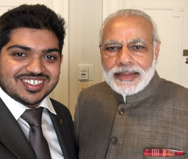 Karan Jani, Georgia Tech PhD physics candidate, meets with Indian Prime Minister Narendra Modi 