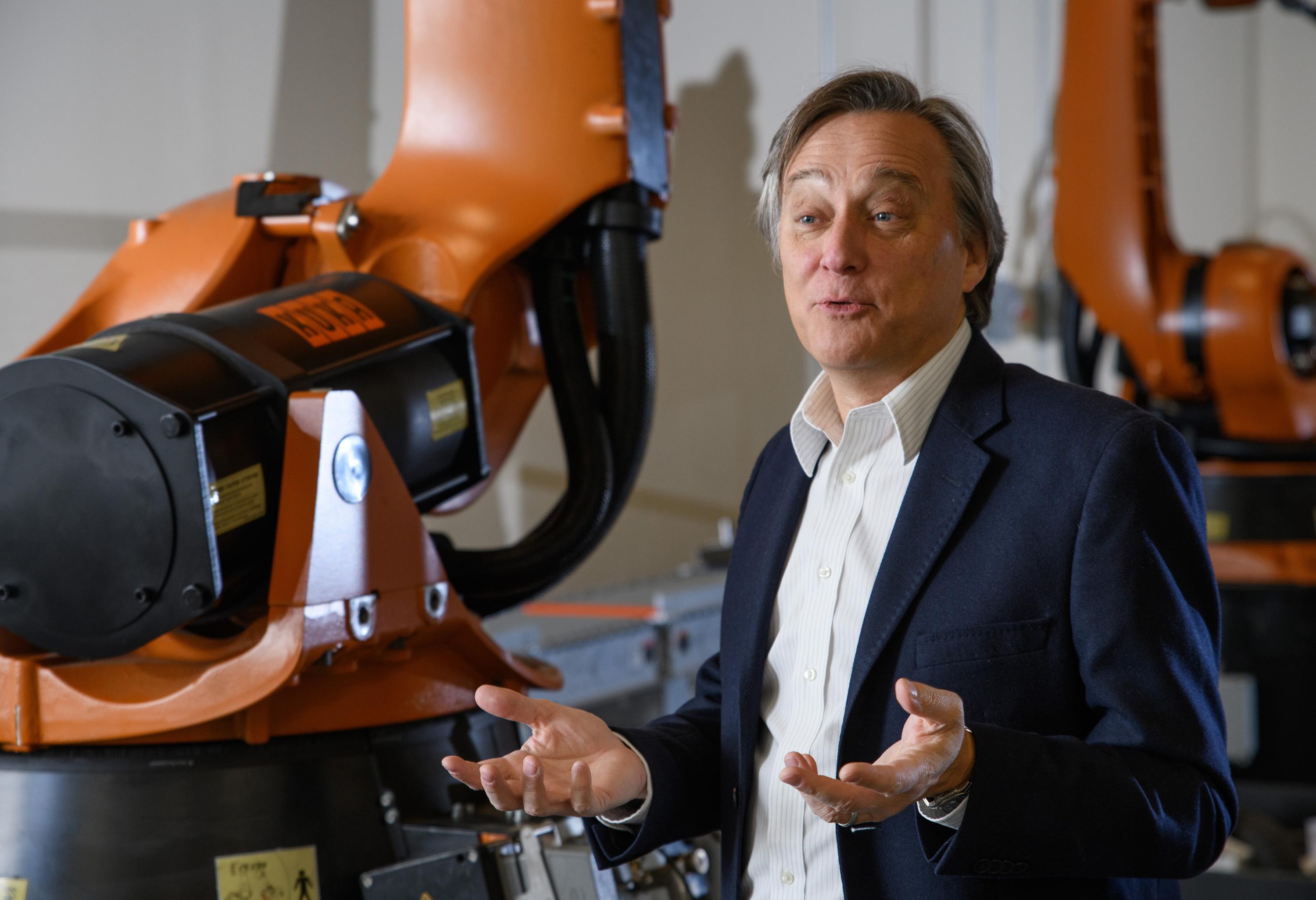 Seth Hutchinson has been named executive director of the Georgia Tech Institute for Robotics and Intelligent Machines (IRIM). Hutchinson is a professor and KUKA Chair for Robotics in Georgia Tech’s College of Computing. (Credit: Rob Felt, Georgia Tech)