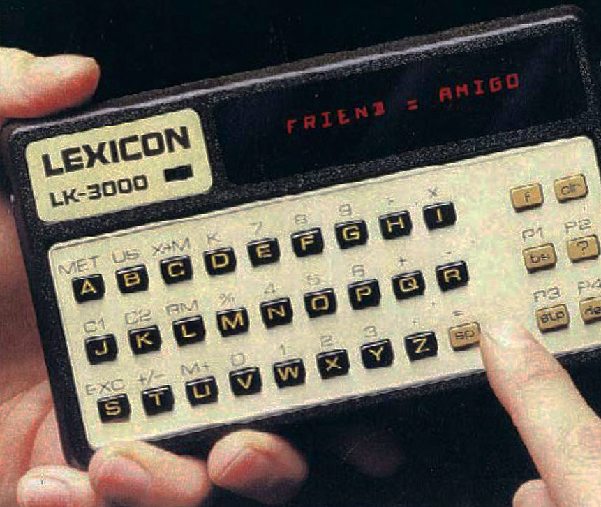 Vintage photo of Lexicon - small device with LED screen to show translations