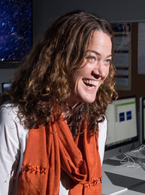 Professor Deirdre Shoemaker in lab (Photo: Rob Felt)