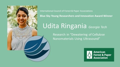 Udita Ringania, a Ph.D. candidate funded by the Renewable Bioproducts Institute’s (RBI) Paper Science &amp; Engineering (PSE) Program at Georgia Tech
